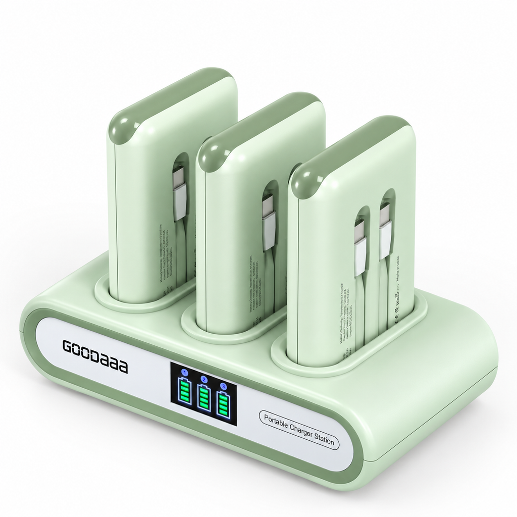 Family Power Hub, 3-Pack 10000mAh Portable Charger
