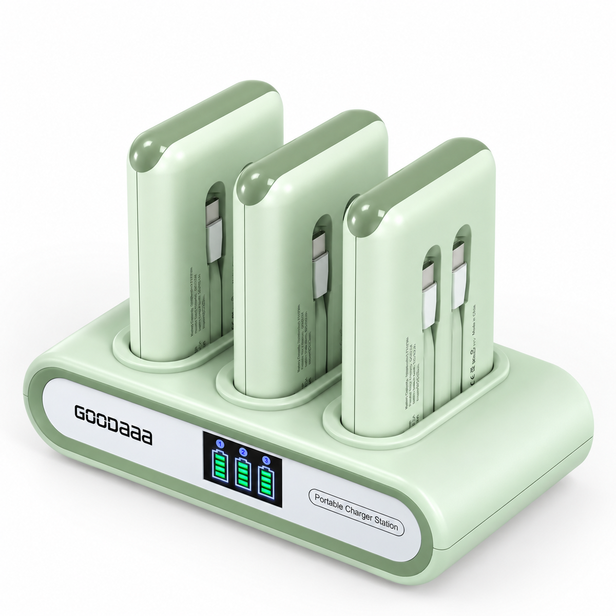 Family Power Hub, 3-Pack 10000mAh Portable Charger