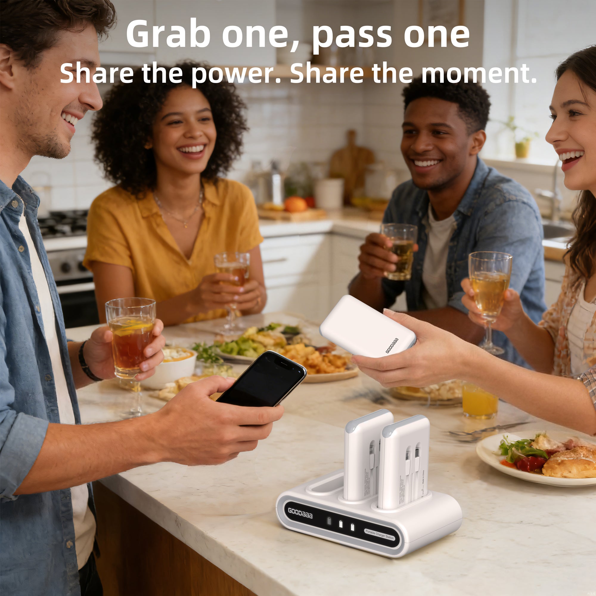 Family Power Hub, 3-Pack 10000mAh Portable Charger