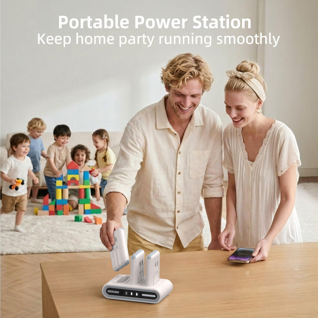 Family Power Hub, 3-Pack 10000mAh Portable Charger