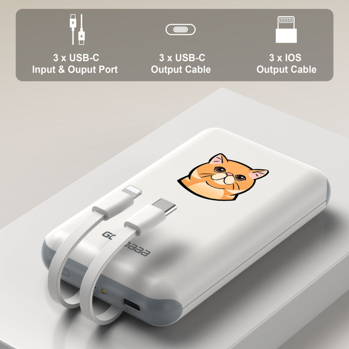 Family Power Hub, 3-Pack 10000mAh Portable Charger