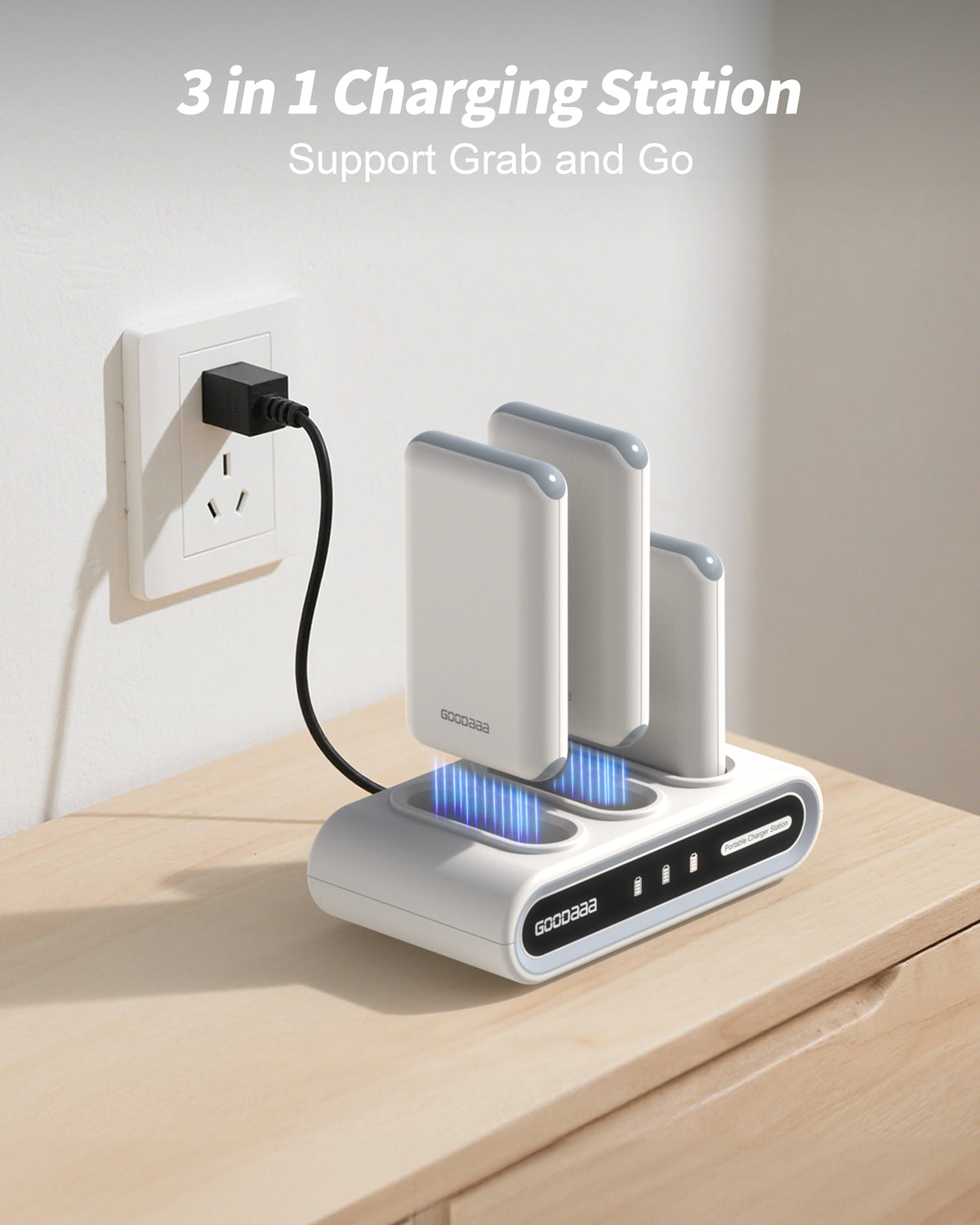 Family Power Hub, 3-Pack 10000mAh Portable Charger