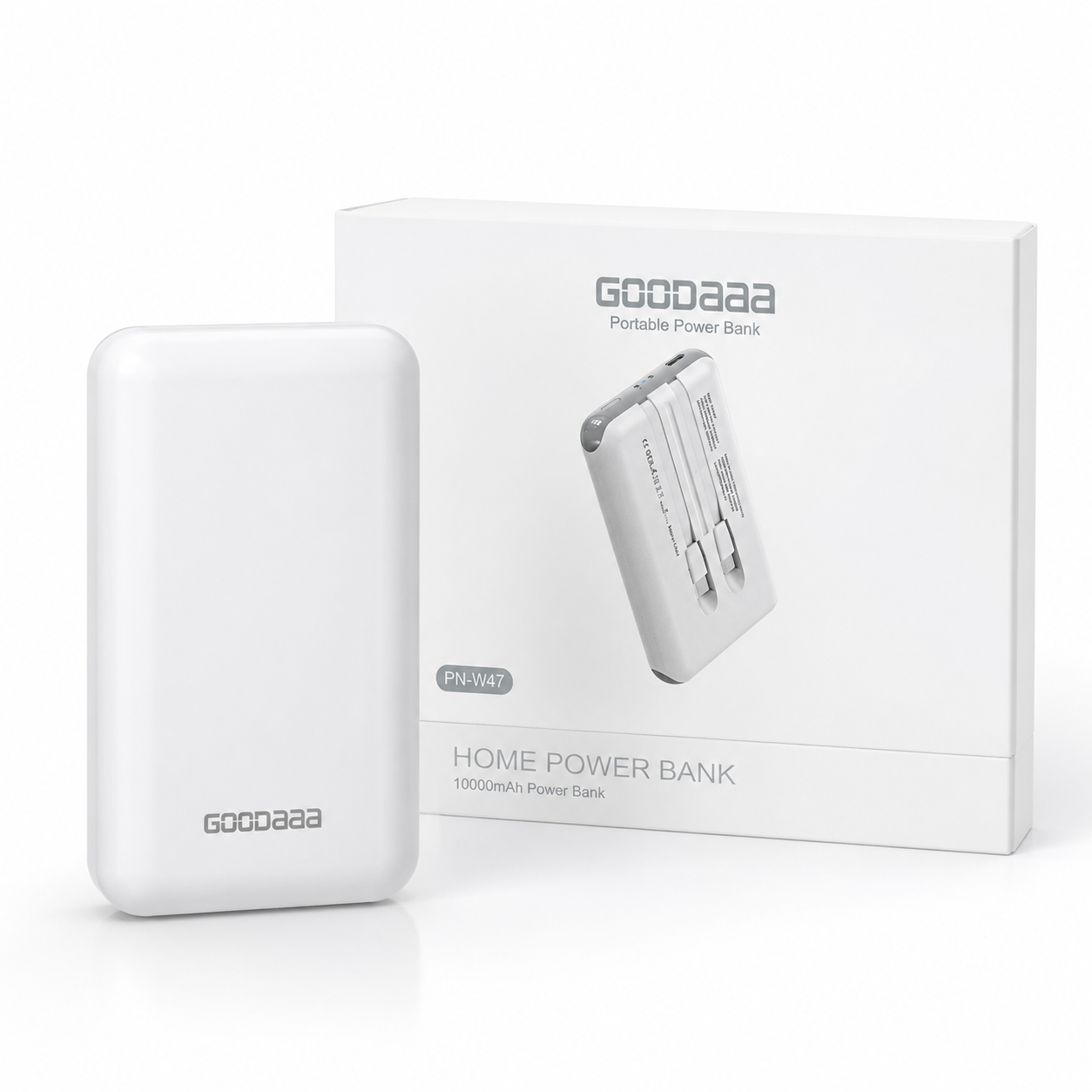 Portable charger 10,000mAh - Expansion Unit for W47 Family Power Hub, Built-in Cables Portable Charger