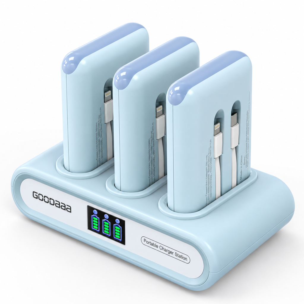 Family Power Hub, 3-Pack 10000mAh Portable Charger
