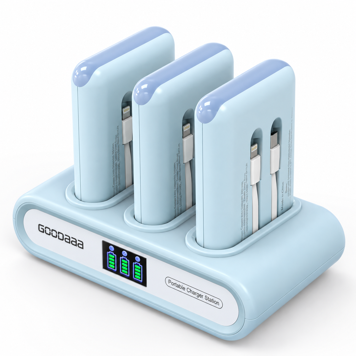 Family Power Hub, 3-Pack 10000mAh Portable Charger