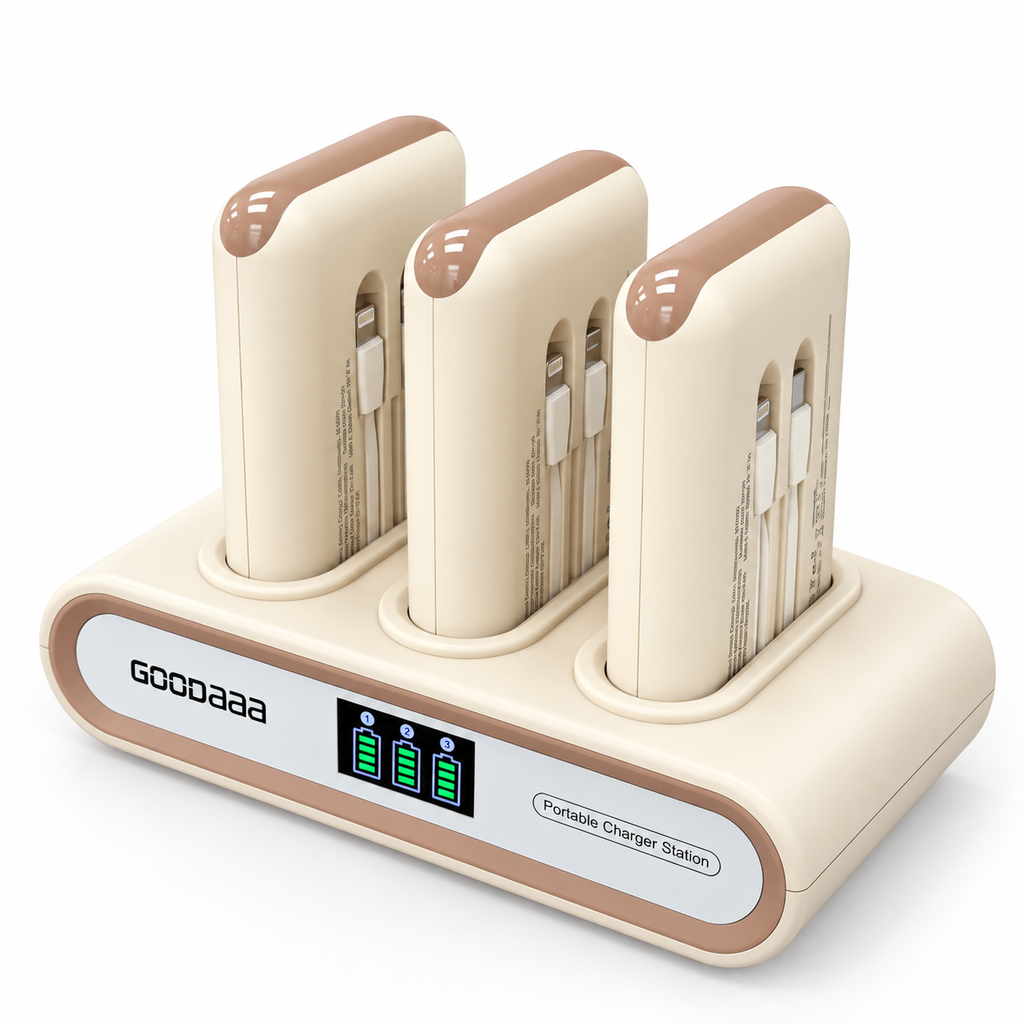 Family Power Hub, 3-Pack 10000mAh Portable Charger
