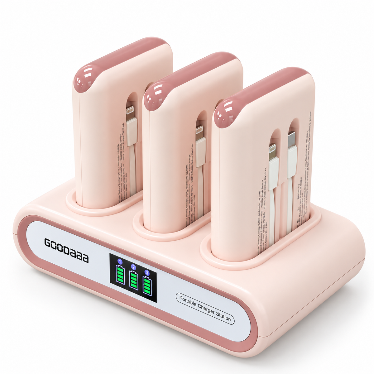 Family Power Hub, 3-Pack 10000mAh Portable Charger